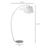 Arched Floor Lamp, Modern Standing Lamp with Foot Switch & Metal Base, Corner Reading Lamps Tall Pole Light for Bedroom Living Room - White