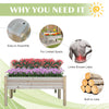 2-Piece Solid Fir Wood Plant Raised Bed Flower Vegetable Herb Grow Box Stand Garden  Step Planter Stand Free Combination