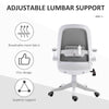 Linen-Touch Fabric Office Desk Chair Swivel Task Chair with Adjustable Lumbar Support, Height and Flip-up Padded Arms, Grey
