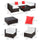 7 Piece Patio Furniture Set,Outdoor Rattan Sectional Sofa with White Cushions