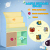 Toy Storage Organizer, Kids Bookshelf, Freestanding Children Bookcase with Cabinet for Toys Clothes Books, Blue