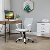 Mid Back Home Office Chair with Adjustable Height, Computer Chair with High Armrests and Rocking Function, Light Grey/White
