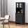 Elegant Buffet with Hutch, Kitchen Pantry Storage Cabinet with Framed Glass Door Drawer and Microwave Space, Black