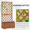 Raised Garden Bed  Garden Wooden Pine Trough Planter with Topped Trellis Climbing Plants Flower Raised Bed