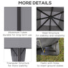 10' x 10' Patio Gazebo Aluminum Frame Outdoor Canopy Shelter with Sidewalls, Vented Roof for Garden, Lawn, Backyard and Deck, Grey