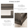 Rattan Pet Bed Raised Wicker Dog House Small animal Sofa Indoor & Outdoor with Soft Washable Water-resistant Cushion Grey
