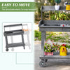 36'' Wooden Potting Bench Work Table with 2 Removable Wheels, Sink, Drawer & Large Storage Spaces, Grey