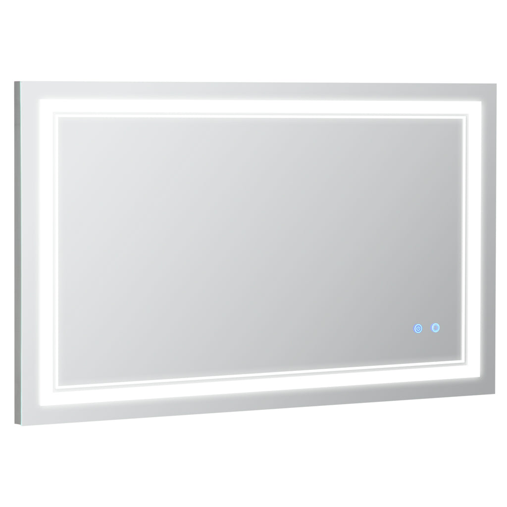Bathroom Mirror with LED, Dimmable Vanity Mirror with 3 Light Colors, Memory Function Vertical and Horizontal Mount