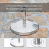 55lb Round Stainless Steel Outdoor Patio Umbrella Stand Base with Heavy Cement Bottom & Mirror Finish