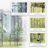 78.75'' x 19.75'' Metal Garden Arch with Gate Climbing Planter Frame and 2 Side Flower Beds Backyard Decor for Vines Morning Glory Black