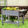 Gray Raised Garden Bed Planter Box w/ 8 Grow Grids, Storage Shelf & Lockable Wheels