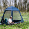 6 Person Camping Tent w/ Pop-up Design, 4 Windows, 2 Doors, Portable Carry Bag