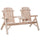 Wood Adirondack Patio Chair Bench with Center Coffee Table, Perfect for Lounging and Relaxing Outdoors Natural