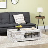 Rustic Coffee Table with Storage, Vintage Coffee Table for Living Room Furniture, Cocktail Table with Cabinet, Open Storage Compartments