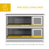 54" 2-Story Large Rabbit Hutch Bunny Cage Small Animal Habitat with Lockable Doors, No Leak Tray and waterproof Roof for Outdoor, Dark Grey
