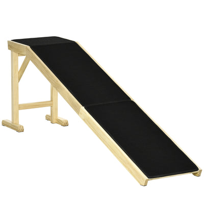 Pet Ramp for Dogs Non-slip Carpet Top Platform Pine Wood 74