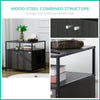 Cat Litter Box Enclosure Hidden Cat Furniture Cabinet Indoor Cat Washroom Double-door Nightstand End Table with Cat Hole Storage Shelf Black