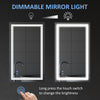 Bathroom Mirror with LED, Dimmable Vanity Mirror with 3 Light Colors, Memory Function Vertical and Horizontal Mount