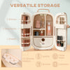 Portable Beauty Fridge, Professional Skincare Fridge with LED Lighting, Timer and 2 Doors, 12L Cooler and Warmer for Beauty, Makeup, White