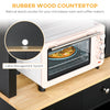 67" Kitchen Buffet with Hutch, Pantry with Framed Doors, 2 Drawers, and Open Microwave Countertop, Black