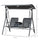 2 Person Porch Swing with Canopy, Covered Patio Swing with Pivot Storage Table, Cup Holder, & Adjustable Overhead Canopy, Grey