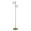 Floor Lamp w/ 2pcs Glass Lamp Shade Modern Portable Decorative Lamp  White