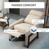 Manual Recliner Chair for Living Room Bedroom, Reclining Sofa Armchair with Footrest, Grey