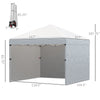 10' x 10' Pop Up Canopy with 3 Sidewalls, Leg Weight Bags and Carry Bag, Height Adjustable Party Tent Event Shelter Gazebo for Garden, Patio, Cream