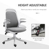 Linen-Touch Fabric Office Desk Chair Swivel Task Chair with Adjustable Lumbar Support, Height and Flip-up Padded Arms, Grey