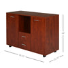 Multifunction Office Filing Cabinet Printer Stand with 2 Drawers, 2 Shelves, & Smooth Counter Surface, Brown
