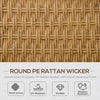 3 Pieces Patio PE Rattan Bistro Set, Round Resin Wicker Coffee Set, w/ Chairs & Coffee Table Conversation Set, for Garden, Cream White