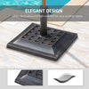 20 lbs Square Resin Umbrella Base Stand Market Parasol Holder with Beautiful Decorative Pattern & Easy Setup, for Î¦1.5", Î¦1.89" Bronze