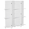 4 Panel 67" Wood Wall Divider Room Divider with 3 Display Shelves, and Folding Storage for Bedroom or Home Office, White