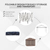12' x 12' Pop Up Canopy Sun Shade Instant Tent Folding with Mesh Sidewall Netting, 3-Level Adjustable Height and Storage Bag, Khaki