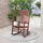 Outdoor Rocking Chair, Wooden Rustic High Back All Weather Rocker, Slatted for Indoor, Backyard & Patio, Wine Red