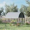 Galvanized Large Metal Chicken Coop Cage Walk-in Enclosure Poultry Hen Run House Playpen Rabbit Hutch with Cover 9.2' x 6.2' x 6.5' Silver