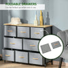 8-Drawer Dresser, 3-Tier Fabric Chest of Drawers, Storage Tower Organizer Unit with Steel Frame Wooden Top for Bedroom, Hallway, Light Grey