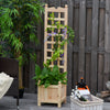 Raised Flower Bed With Trellis Standing Lattice Panels For Plants Flowers Or Vine Garden Outdoor Indoor 11.75" X 11.5" X 49.25", Natural