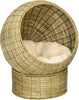 Cat Basket Bed with Cushion, Elevated Kitty House with Stand for Indoor Cats, Î¦20" x 23.5"H, Yellow