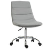 Armless Office Chair Ergonomic Computer Desk Chair Mid-Back Upholstered Task Chair with PU Leather, Adjustable Height and Swivel Seat, Grey