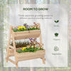 Raised Garden Bed, 2 Tier Planter Box with Stand, Nonwoven Fabric for Vegetables, Herbs, Flowers, 26.75" x 22.75" x 31.75", Natural