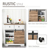 Portable Kitchen Island Retro Rustic Storage Cabinet Farmhouse Buffet Sideboard Coffee Bar With Wine Racks For Kitchen Entryway & Dining Room