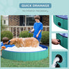 Dog Bathing Tub 12" x 63" Collapsible PVC Pet Foldable Swimming Pool  Green / Blue