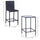 3 PCS Rattan Bar Set with Glass Top Table, 2 Bar Stools for Outdoor, Patio, Garden, Poolside, Backyard
