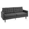 Linen Fabric Convertible Sofa Bed 3 Adjustable Positions Suitable for Seating Lounging Sleeping Upholstered Tufted - Grey