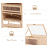 5-Tier Wooden Hamster Cage Mice Habitat Rat Habitat with Openable Top, Front Door and Storage Shelf