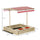 Kids Wooden Sandbox, w/ Adjustable Canopy, Seats, for Backyard, Beach, Natural
