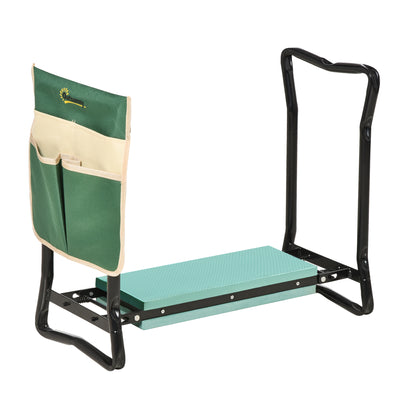 Garden Kneeler Seat Stool Bench Kneeling Pad and 1 Large Side Tool Pouch & Easy Folding Design for Transport & Storage