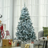 6' Prelit Artificial Flocked Christmas Trees, with Snow Frosted Branches, Cold White LED Lights, Auto Open