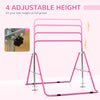 Folding Gymnastics Bar for Kids, Small Gymnast Bar, Easily Adjustable Height, Kids Gymnastics Equipment for Home, Bubble Gum Pink